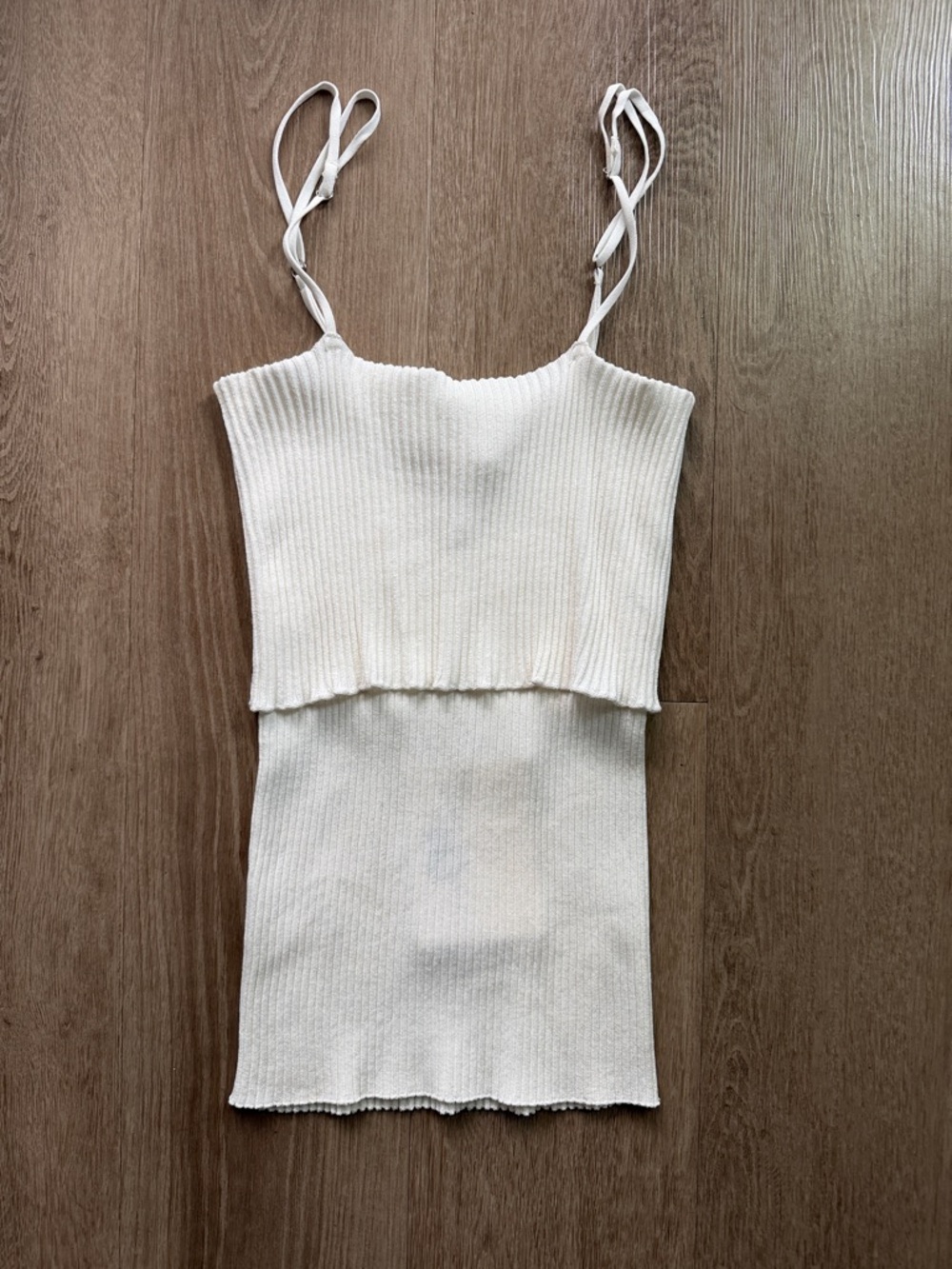 Ivory Ribbed Knit Cami Top